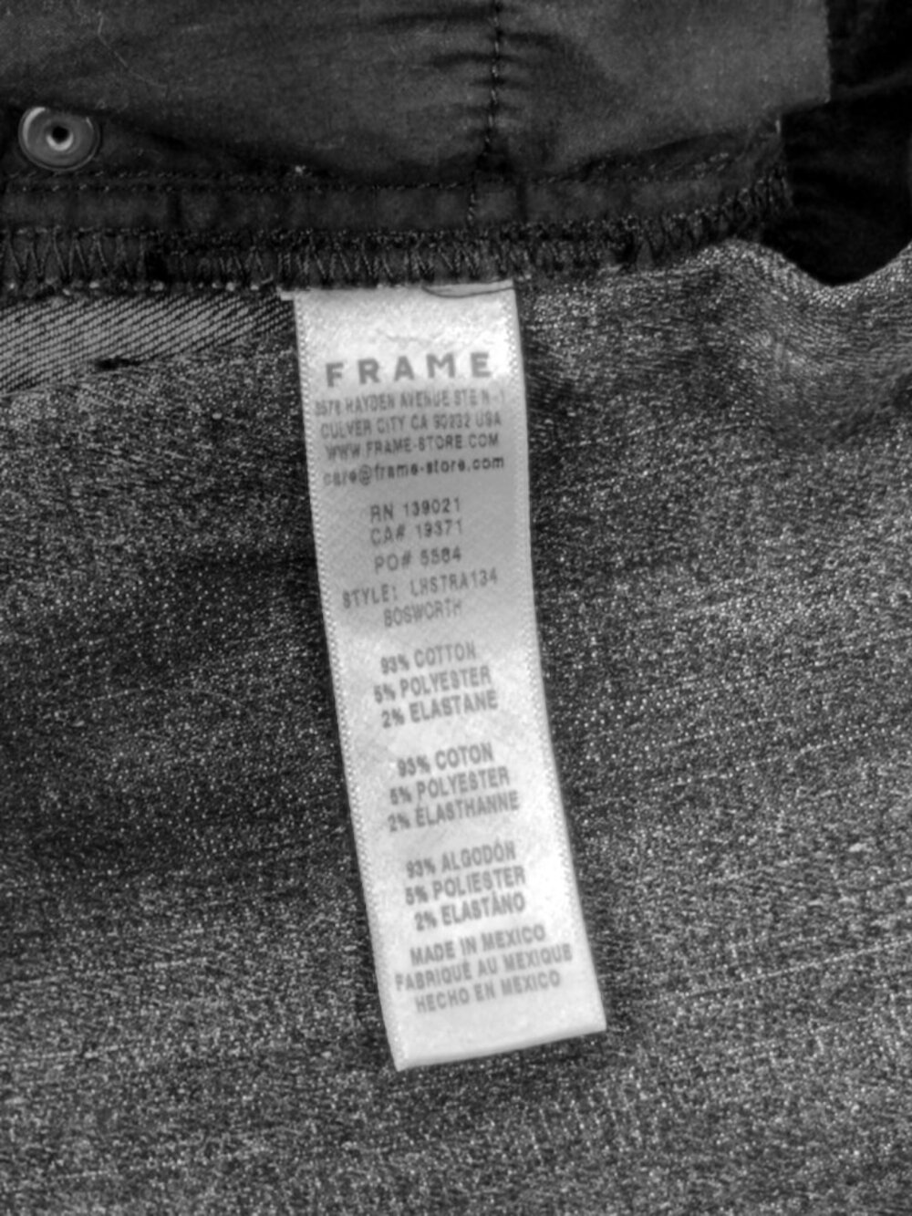 FRAME Le High Straight Jeans 28 Bosworth Black Gray Raw Hem LHSTRA134 - Picture 12 of 14